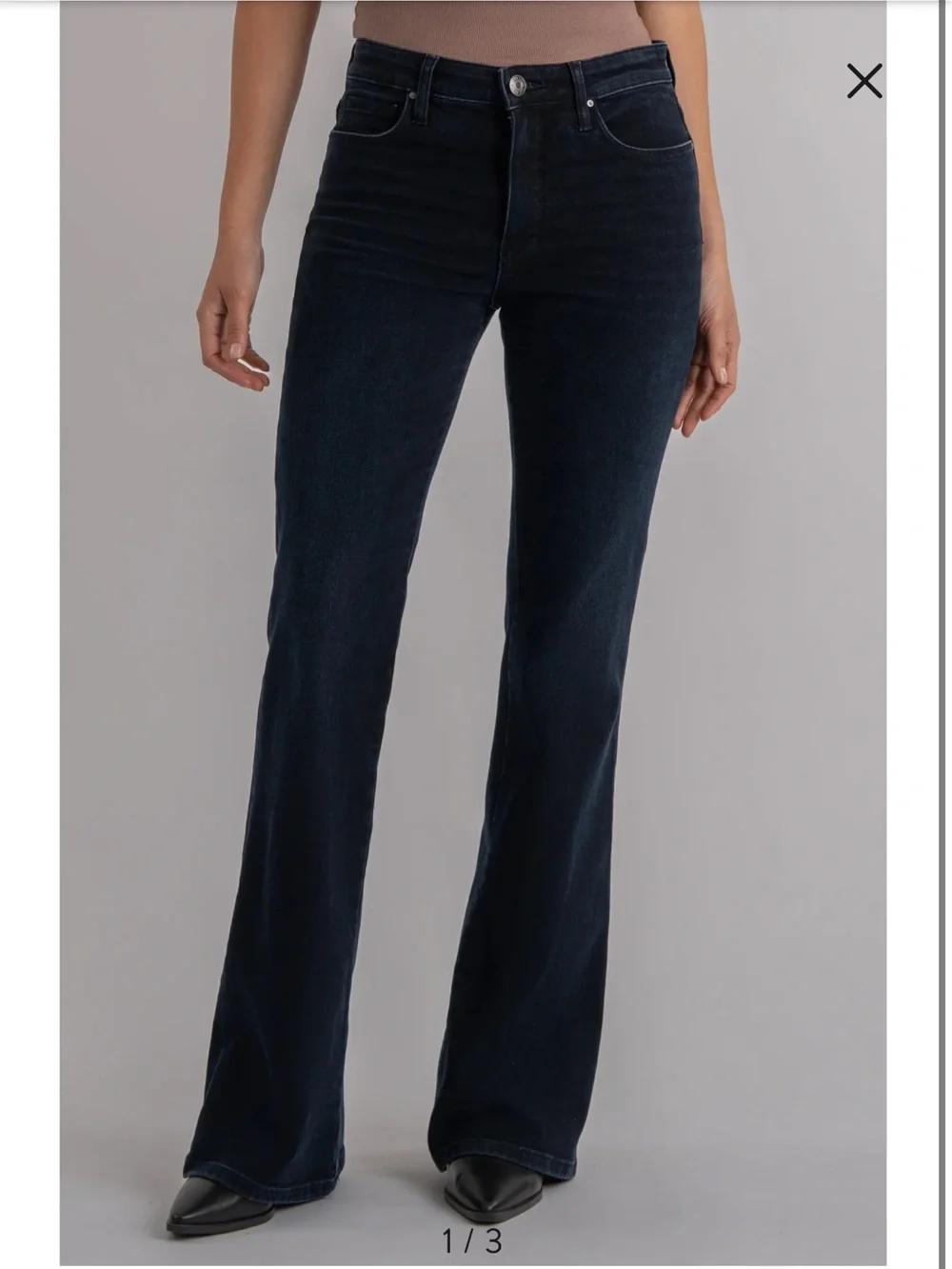 Kut from the Kloth Dark Chacoral ANA High-Rise Fab Ab Flare Jeans